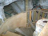 Die neue Treppe ist schon begehbar (19.07.08).